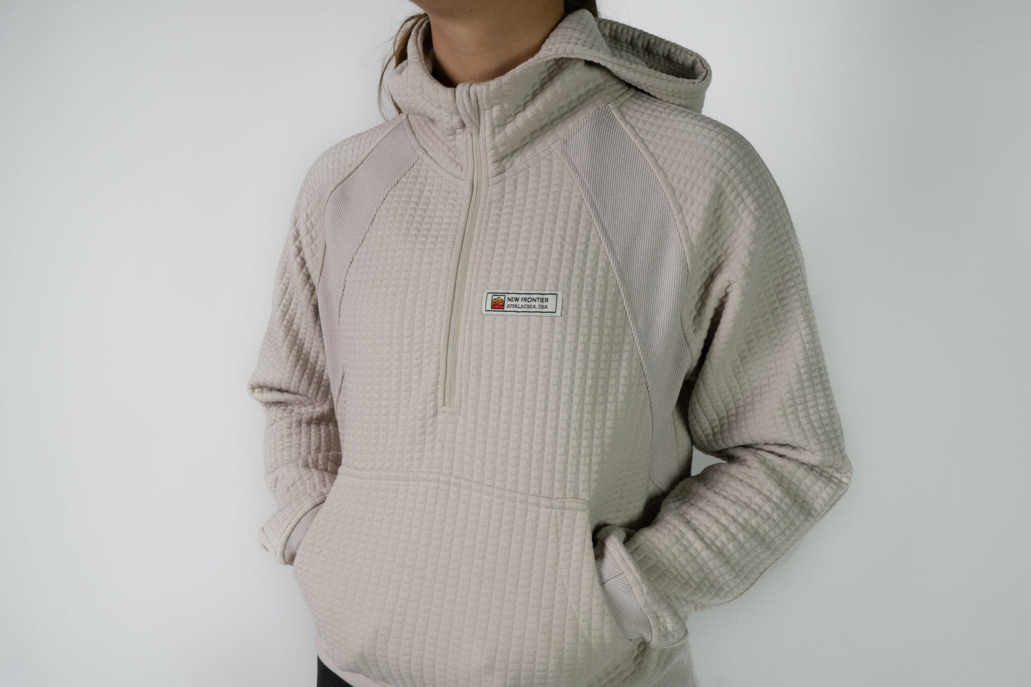 Women's Waffle Tech Hoodie - Stone Color