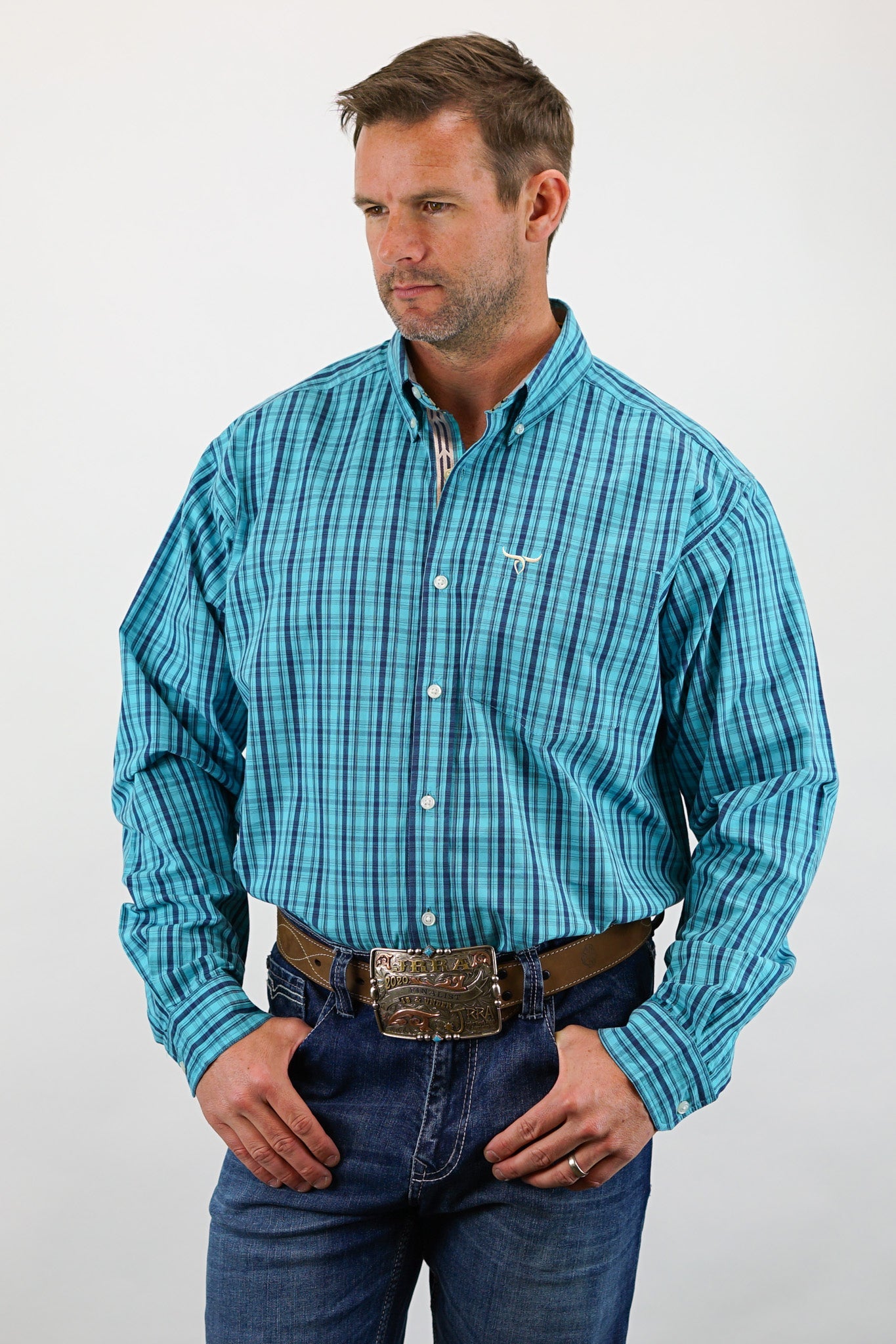 Drover Men's Western Shirt Signature Series - Longhorn