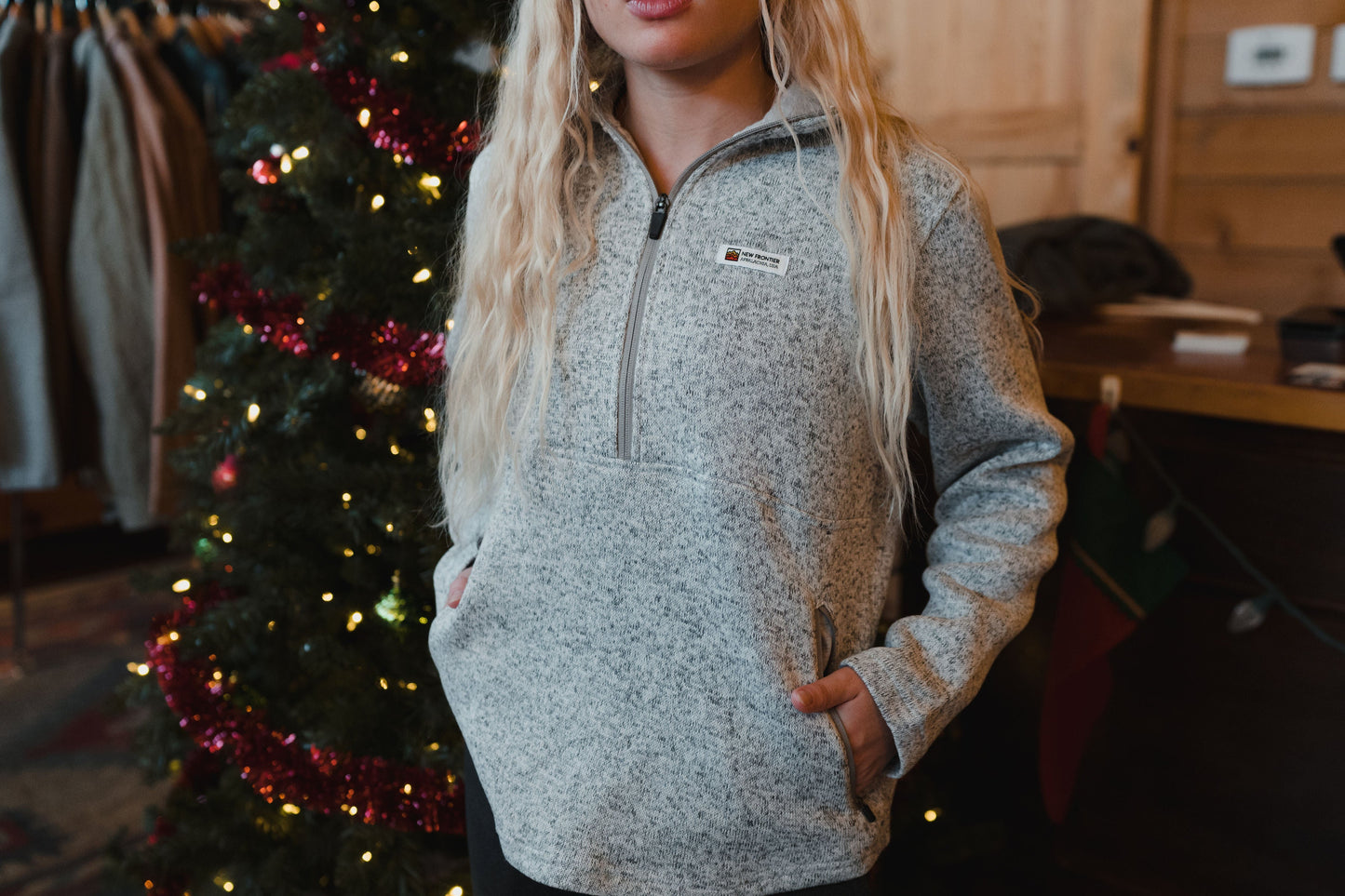 Women's Premium 1/4 Zip Pullover - Ash Grey