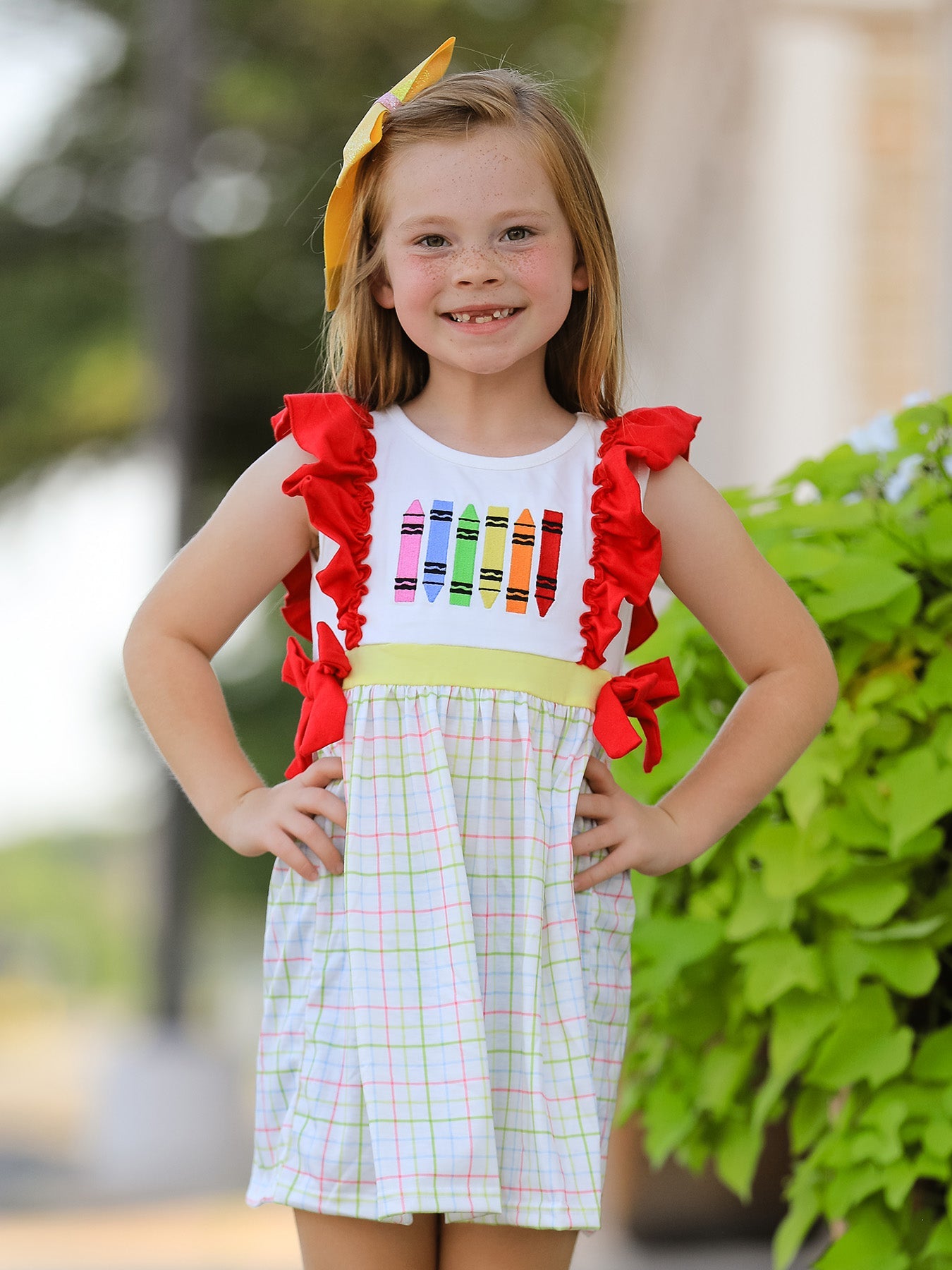 Rylee Faith Designs Crayon Embroidery Girls' Dress
