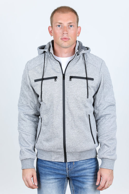 Mens Lined Quilted Hooded Jacket