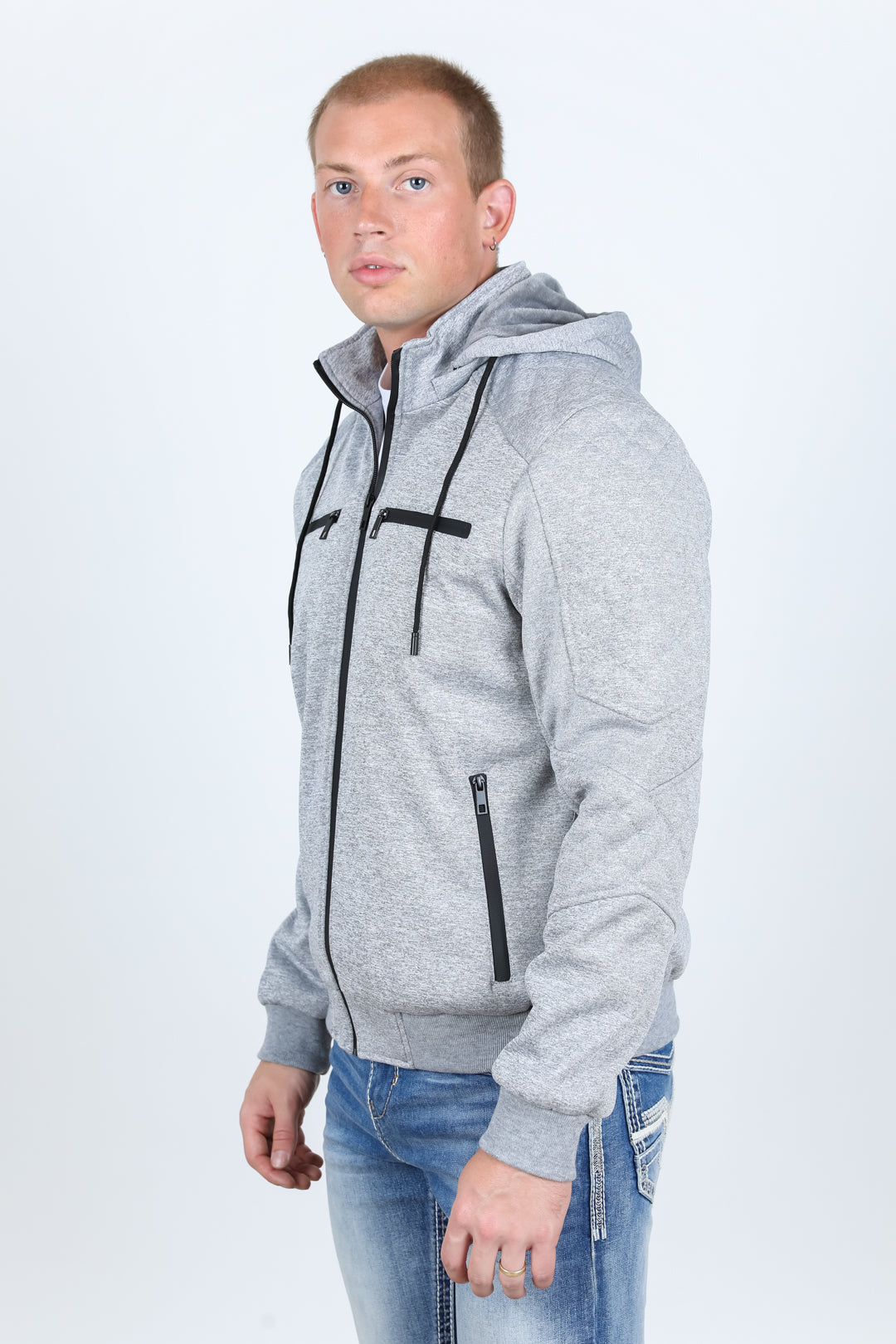 Mens Lined Quilted Hooded Jacket