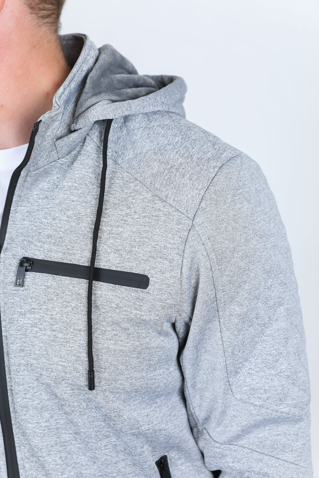 Mens Lined Quilted Hooded Jacket