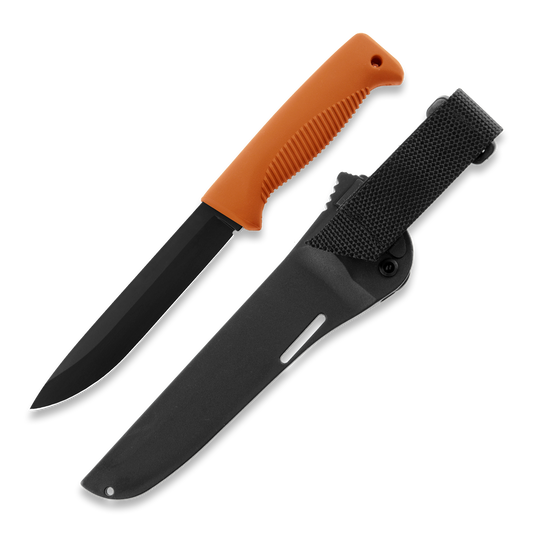 Peltonen M95 Ranger Puukko Black Cerakote Orange Handle FJP140