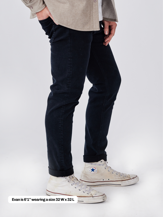 Recycled Denim Stretch Jean - Stone Black