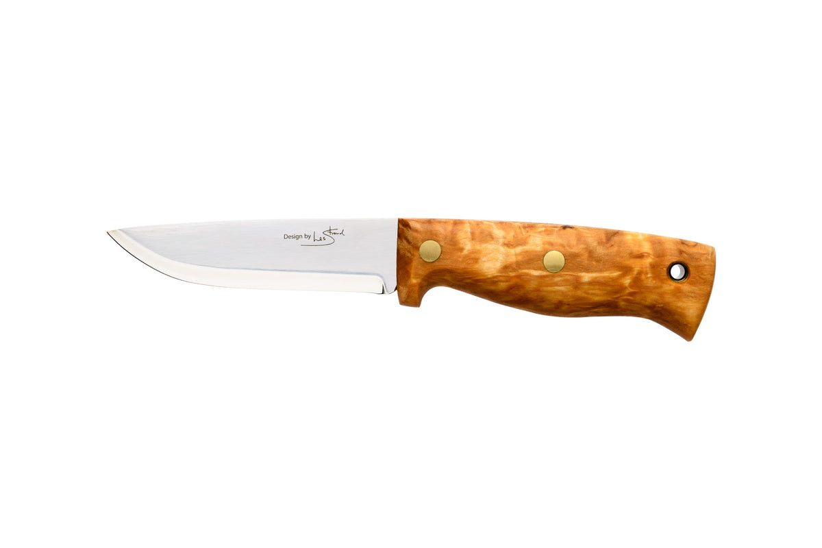 Helle Temagami 14C28N Bushcraft Knife – Les Stroud Design, Curly Birch