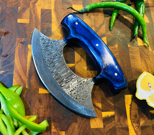 Damascus Steel Alaskan Ulu knife