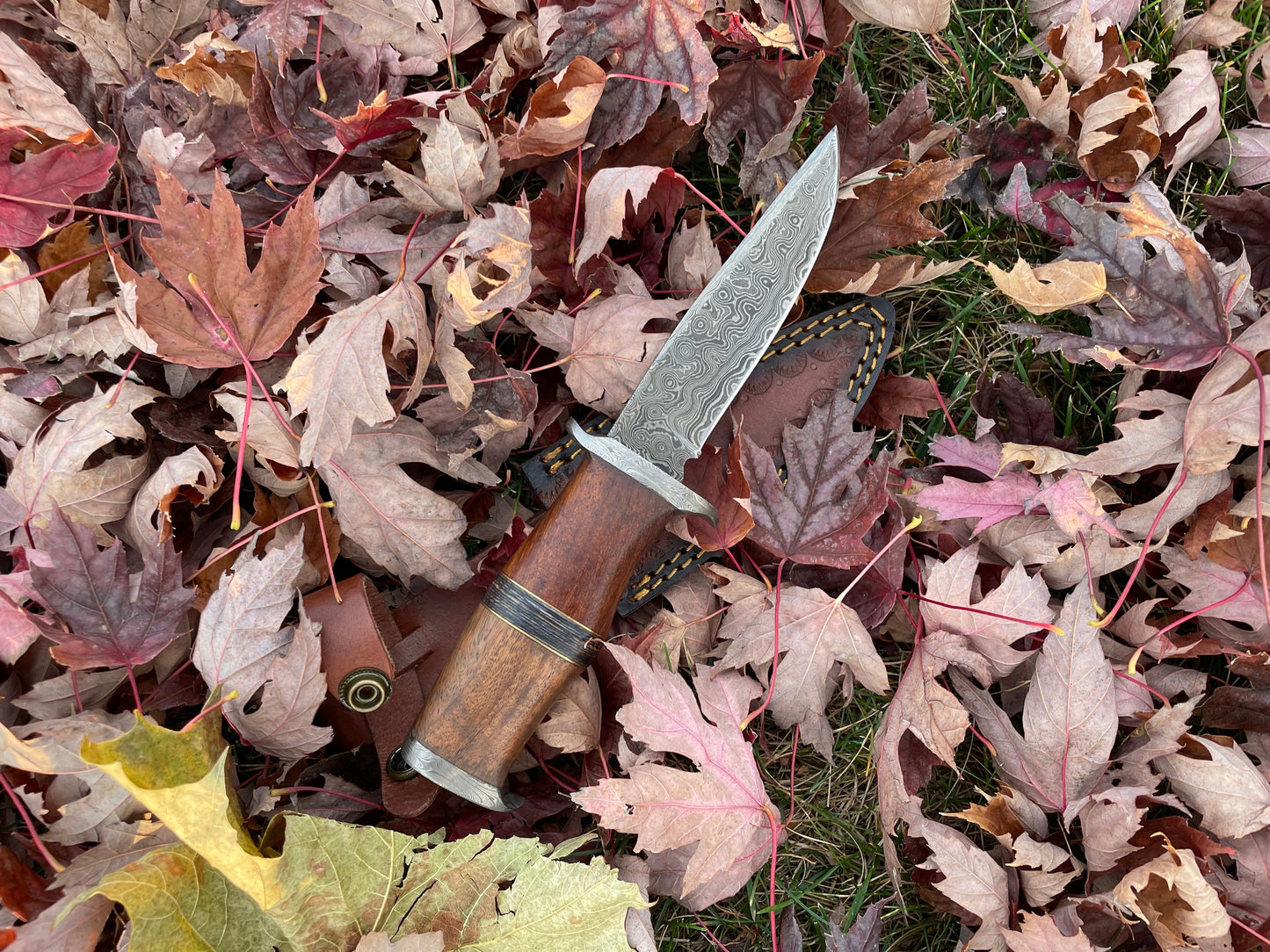 Custom Forged Ironwood Stalker TK-214 Damascus Steel Knife