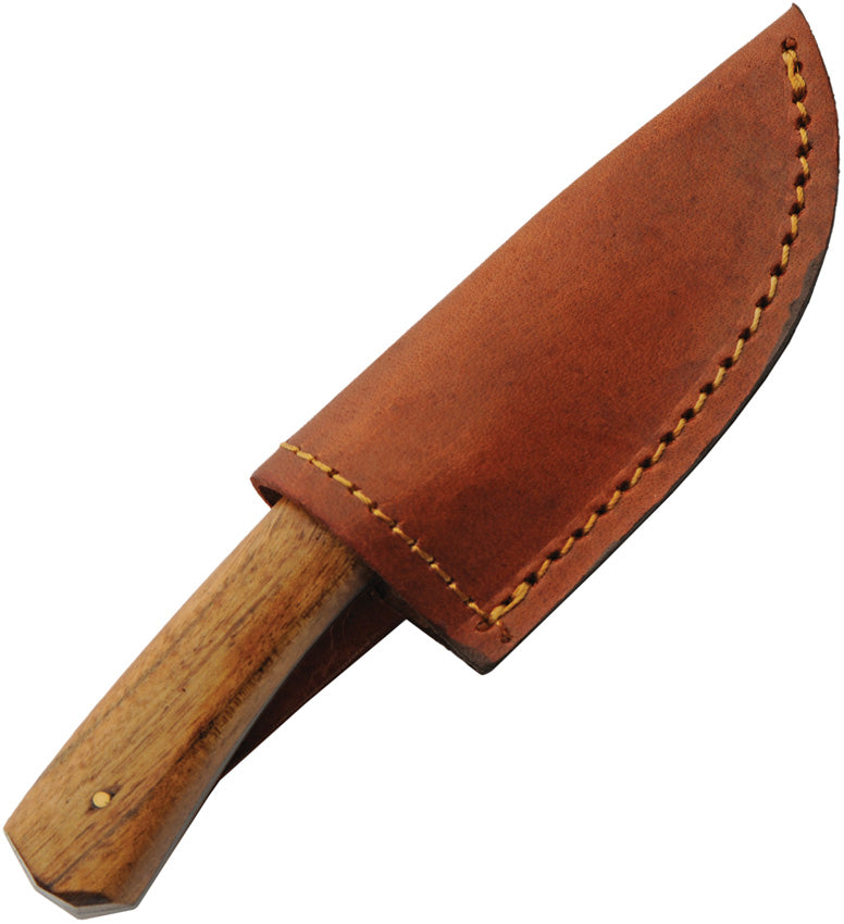 Pitchwood skinner knife with forged carbon steel blade and brown wood handle – photo 2 of 2