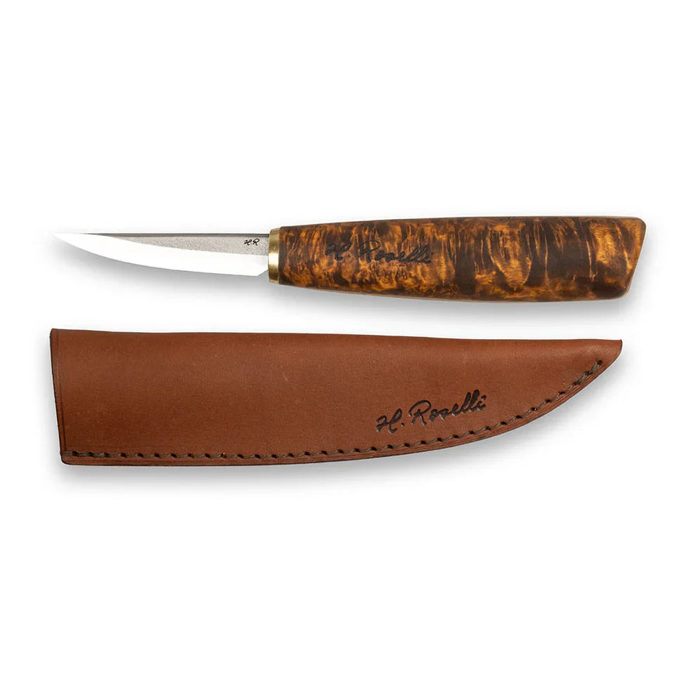 Roselli The Carving Knife (Short Blade) - Stained Curly Birch