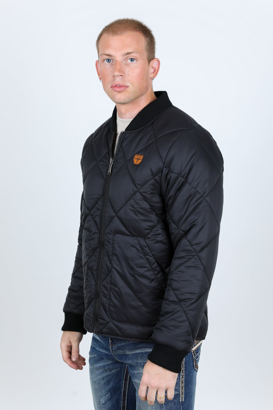 Mens Insulated Reversible Jacket - Black Western Wear Ranch Style