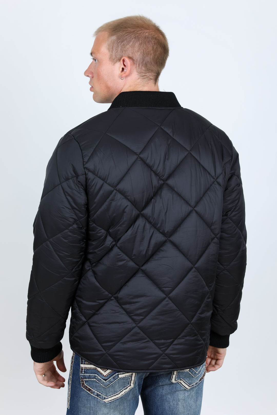 Mens Insulated Reversible Jacket - Black Western Wear Ranch Style