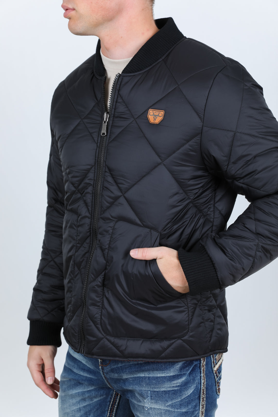 Mens Insulated Reversible Jacket - Black Western Wear Ranch Style
