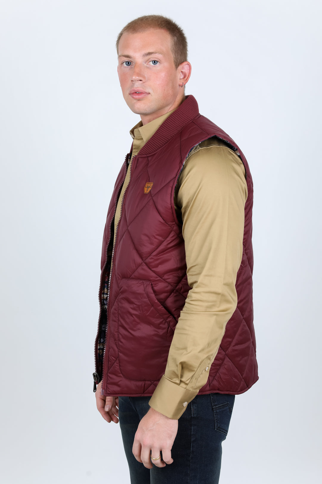 Insulated Reversible Vest - Wine
