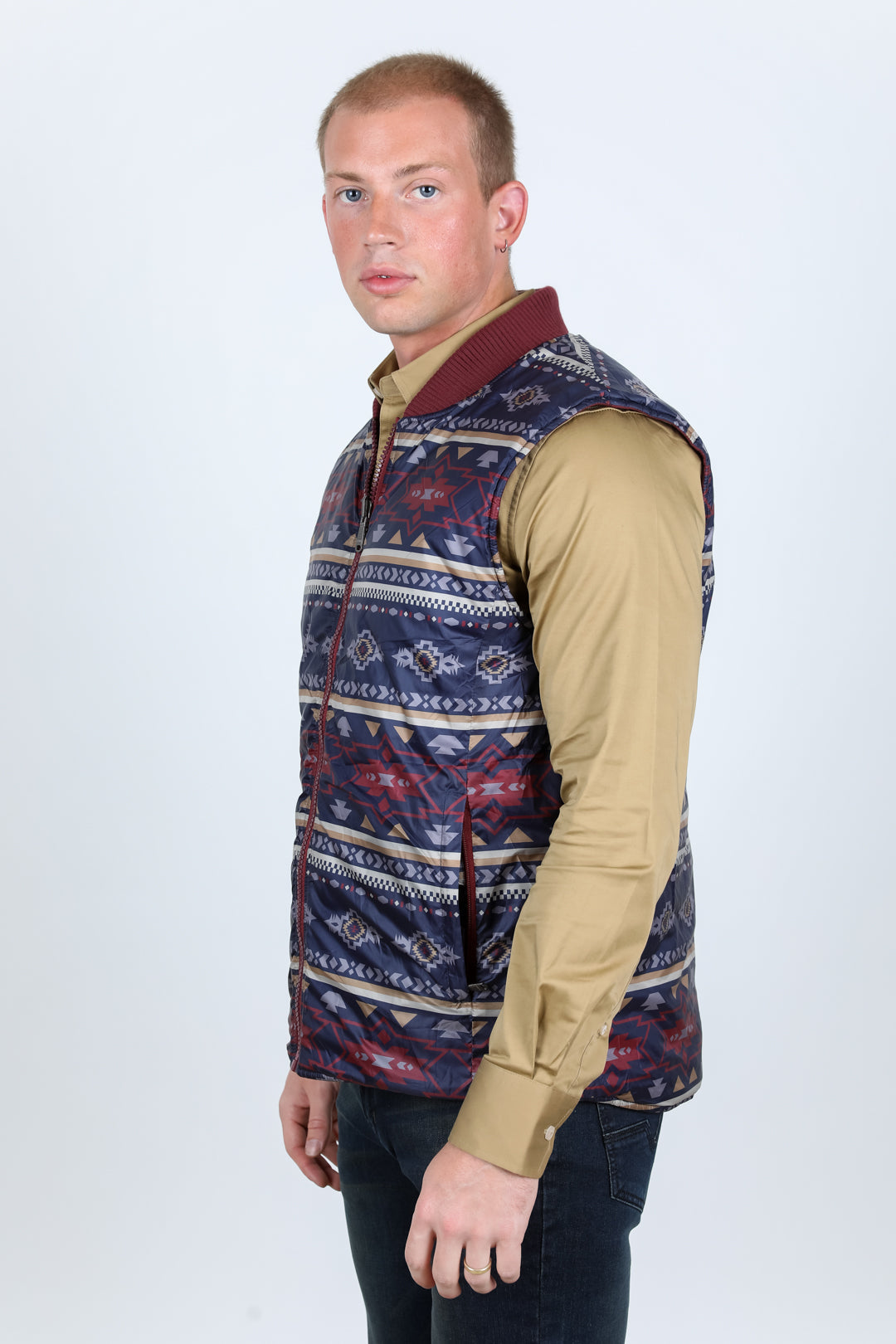 Insulated Reversible Vest - Wine