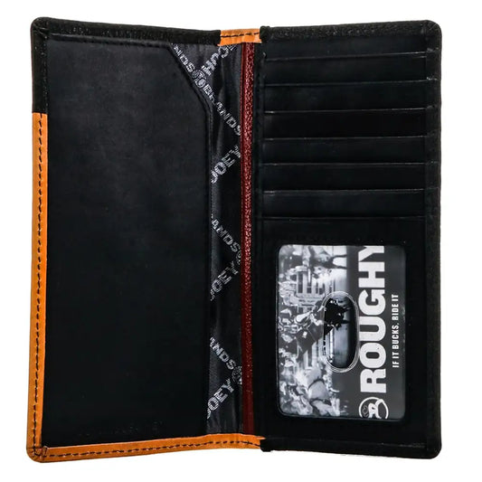HOOey "Ryder" Hand Tooled Rodeo Rough (Tan/Red) - Men's Rodeo Wallet