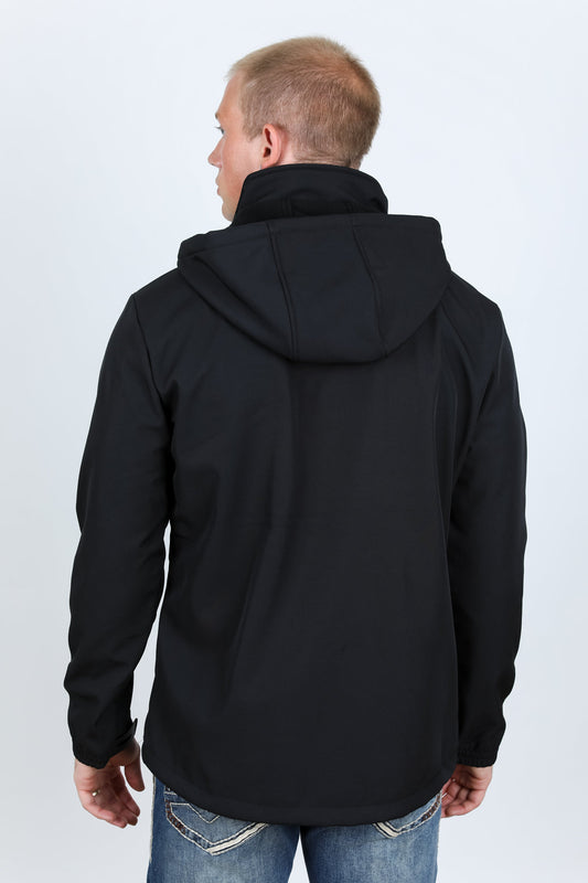 Hooded Softshell Water-Resistant Jacket - Black
