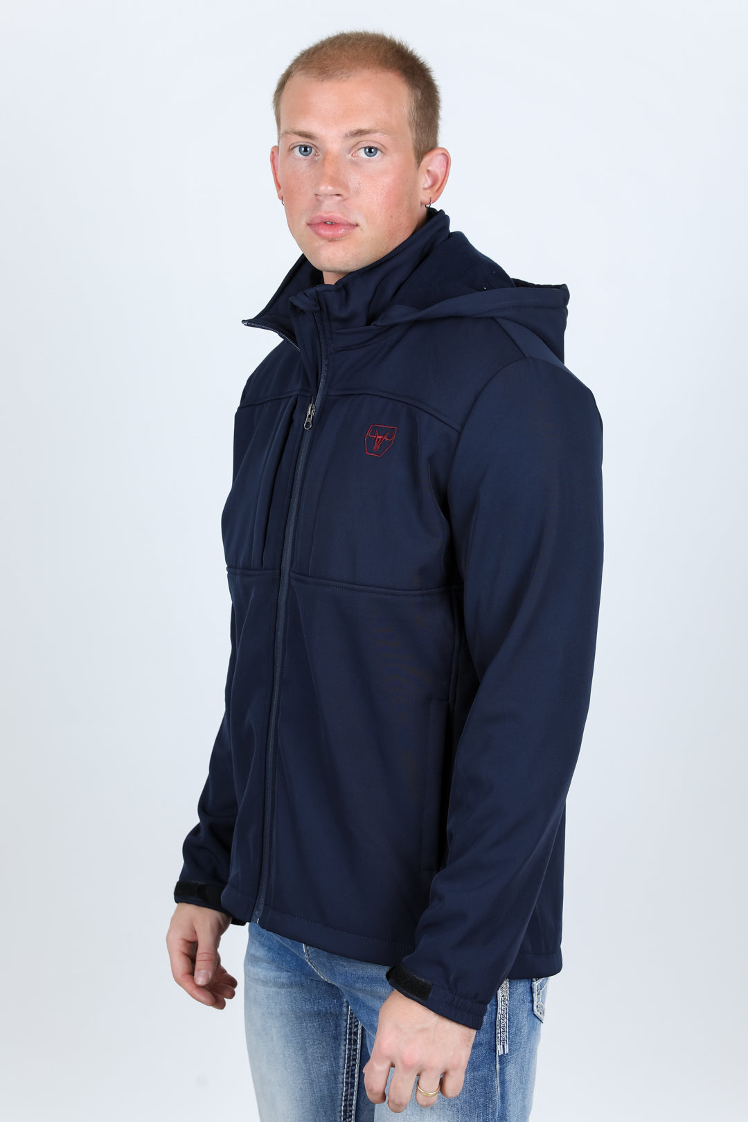 Hooded Softshell Water-Resistant Jacket - Navy