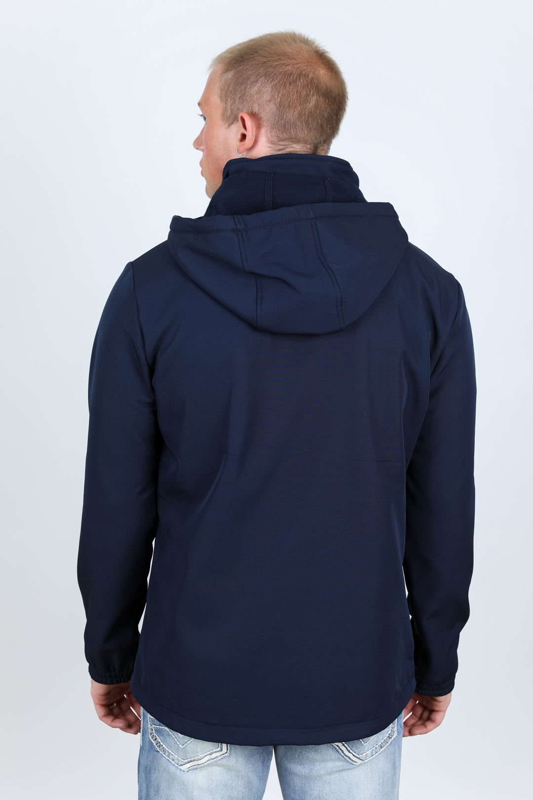 Hooded Softshell Water-Resistant Jacket - Navy