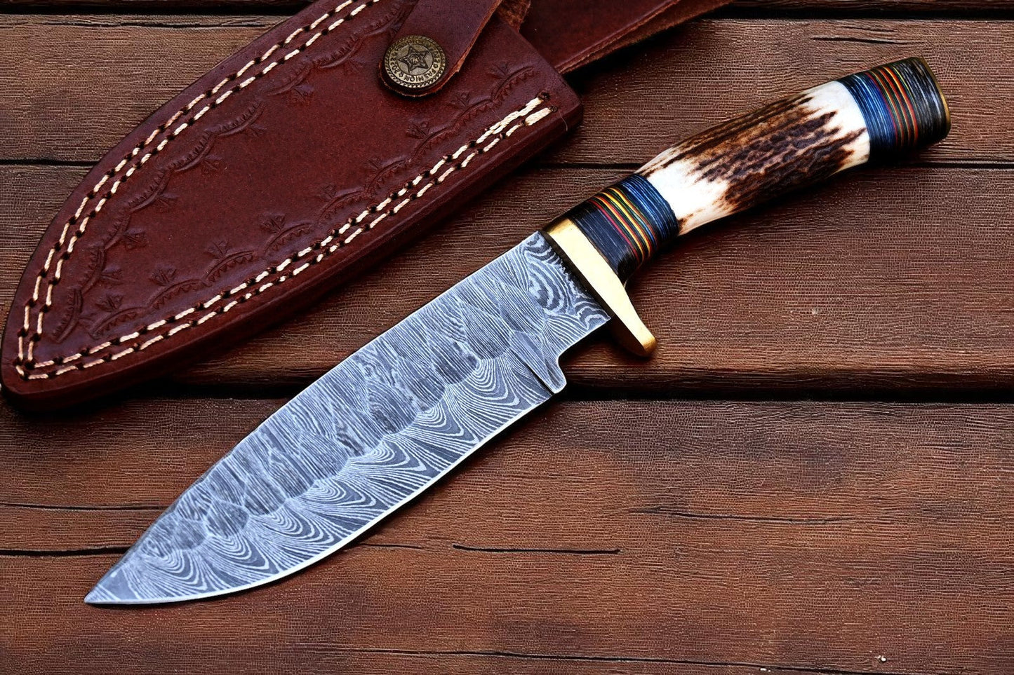 Stag Horn Damascus 10"