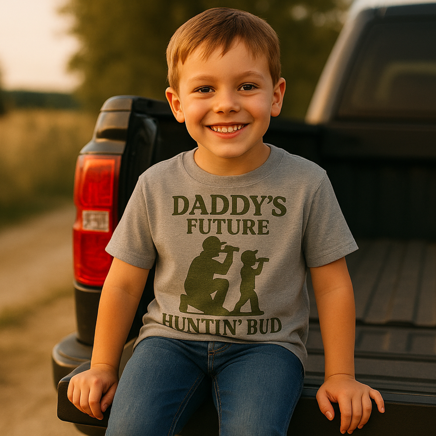 Daddy's Future Huntin' Bud Kids Tee - Perfect Gift for Outdoor Adventures, Father's Day, Birthdays, Kids' Apparel, Nature Lovers