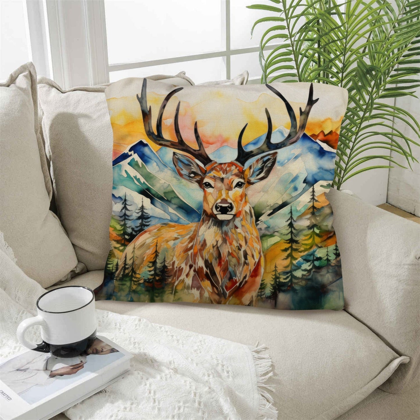 Watercolor Buck Pillow Case