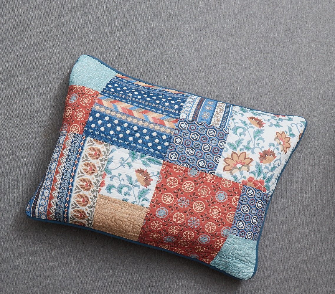 Ranch House Floral Patchwork Cotton Quilted Bedspread Set