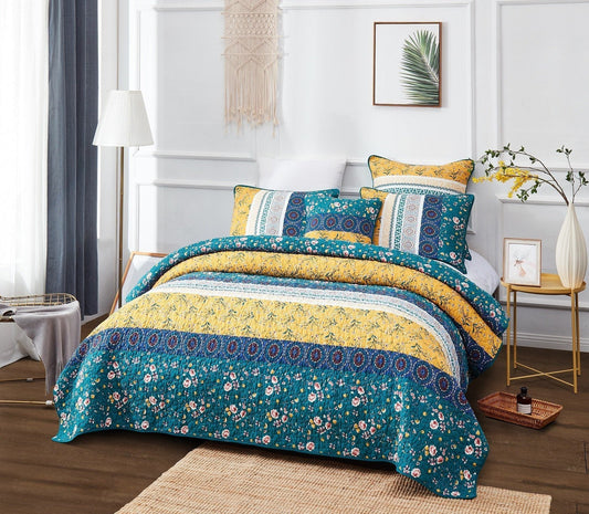 Country Wild Flowers Cotton Bedspread Set - Bumpkin Ranchwear