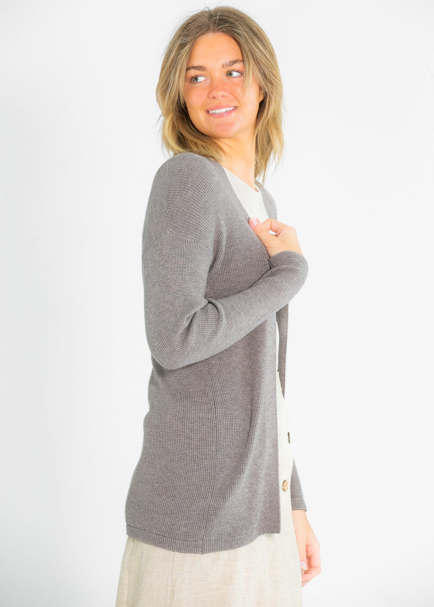 Inherit Co Essential Waffle Knit Cardigan