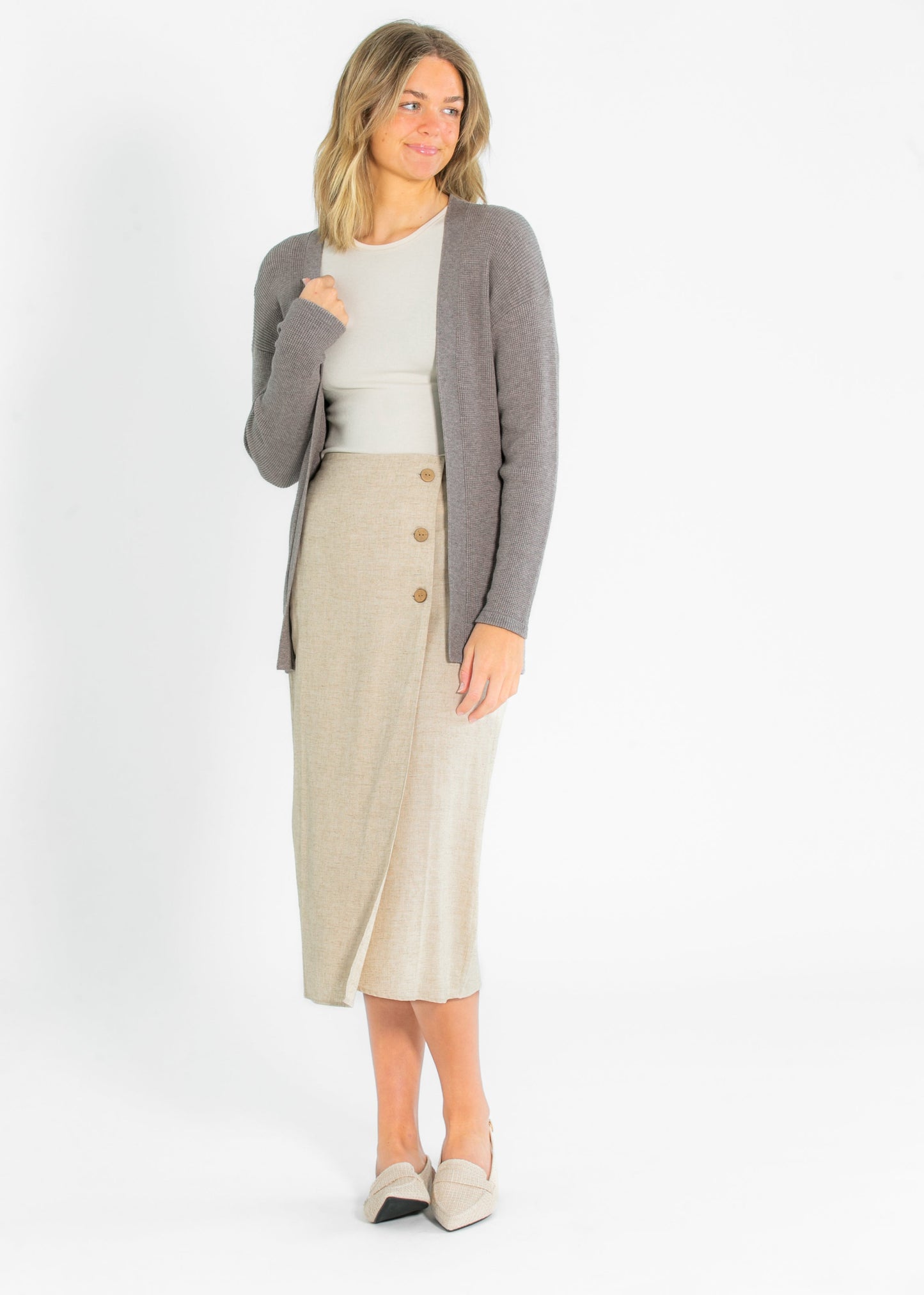 Inherit Co Essential Waffle Knit Cardigan