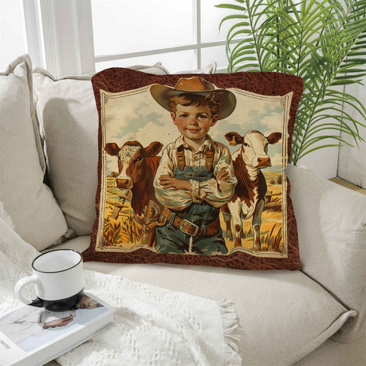Vintage Cowboy Pillow Case