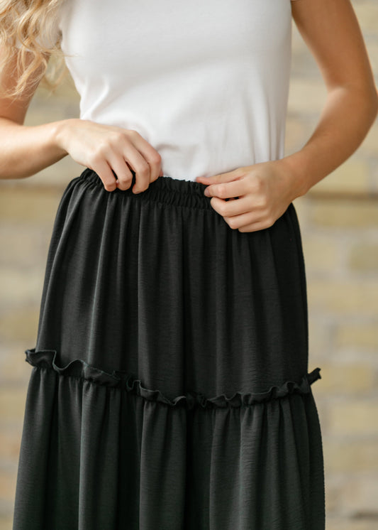 Giana Ruffle Tiered Midi Skirt