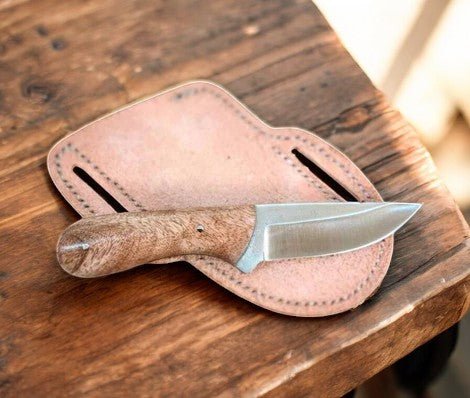 Handmade Cowboy Knife – D2 Steel Blade, Walnut Handle - Bumpkin Ranchwear
