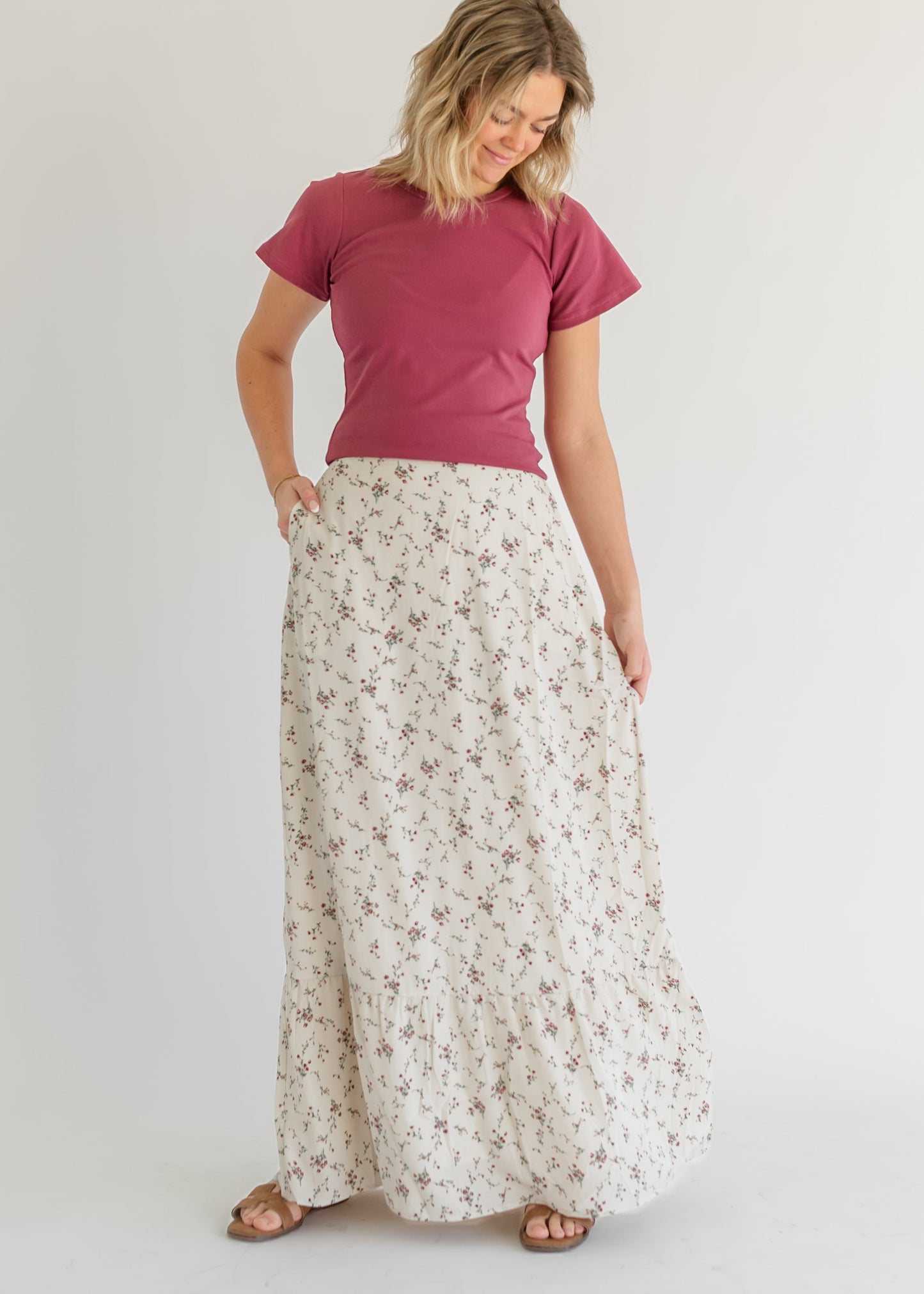 Havyn Floral Lined Maxi Skirt