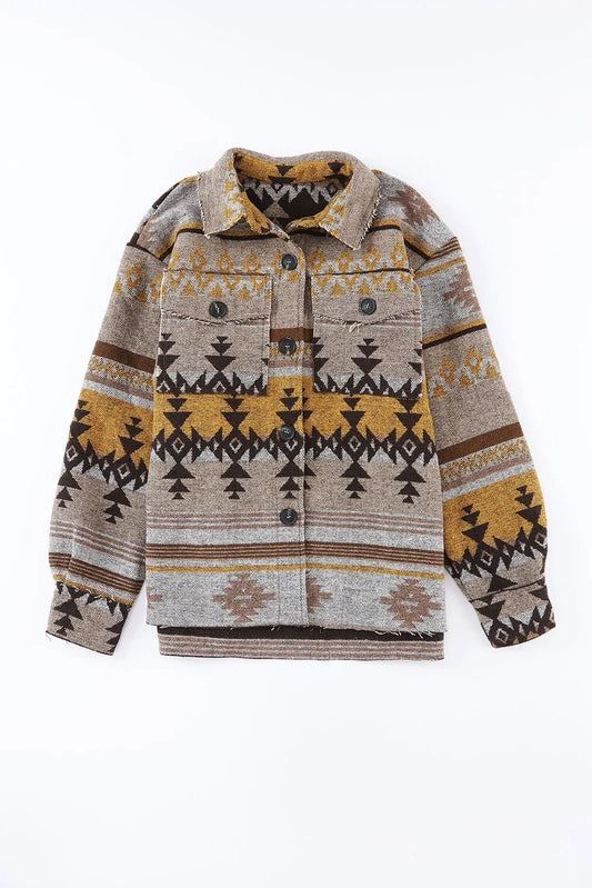 Heather Southwestern Print Light Jacket - Bumpkin Ranchwear