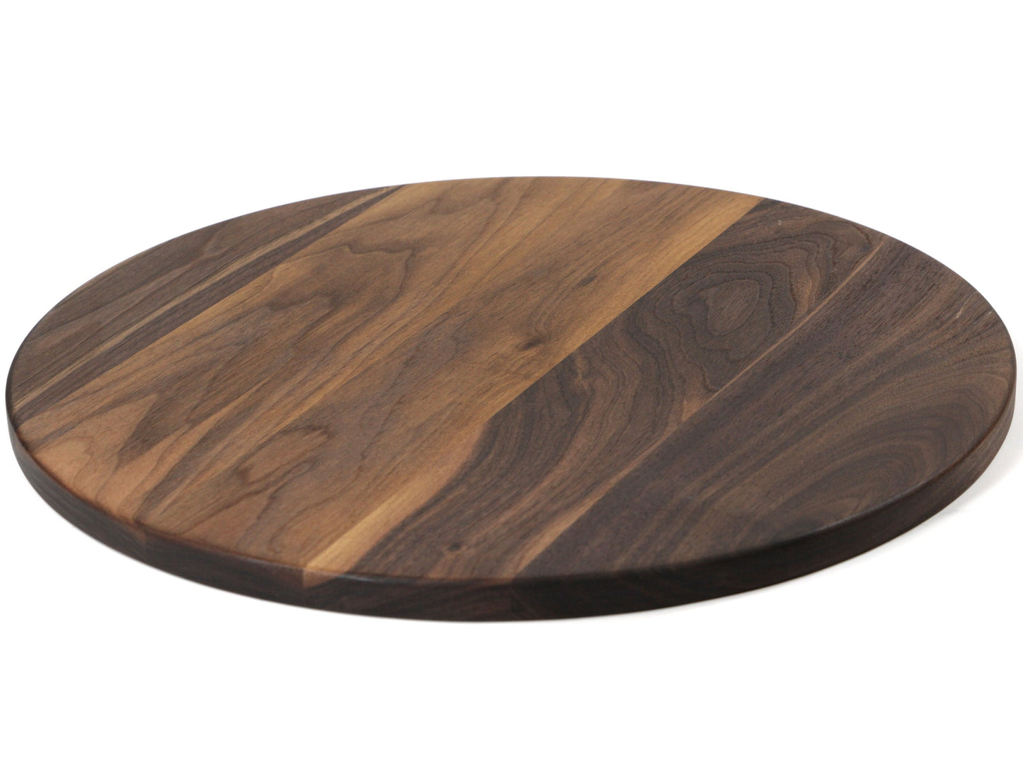 Handmade Walnut Round Cheese Board, 18 Inch Round Cutting Board with Juice Groove Black Walnut, Large Charcuterie Board
