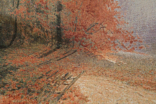 Autumn Country Path Throw Blanket