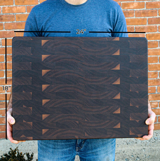 Extra Large End Grain Walnut Cutting Board, End Grain Butcher Block with Rubber Feet, Great Anniversary Gift, USA Made