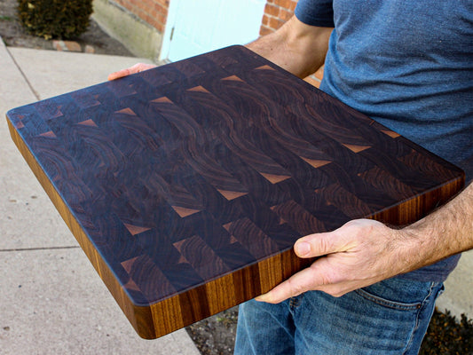 Large End Grain Walnut Wood Cutting Board