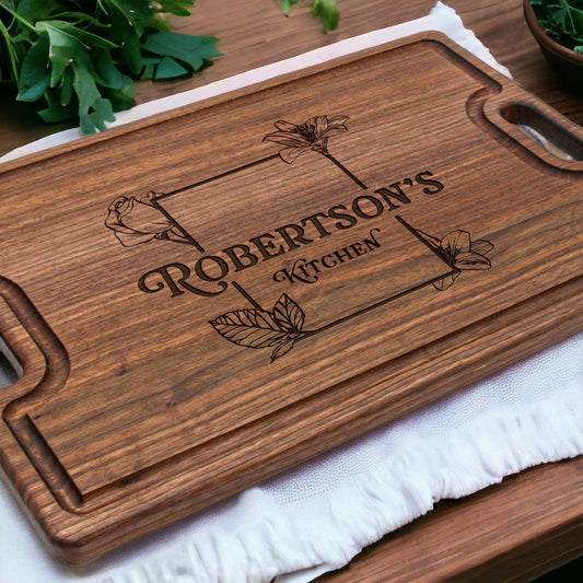 Personalized Handmade Wooden Cutting Board, Custom Engrave Option and USA Made