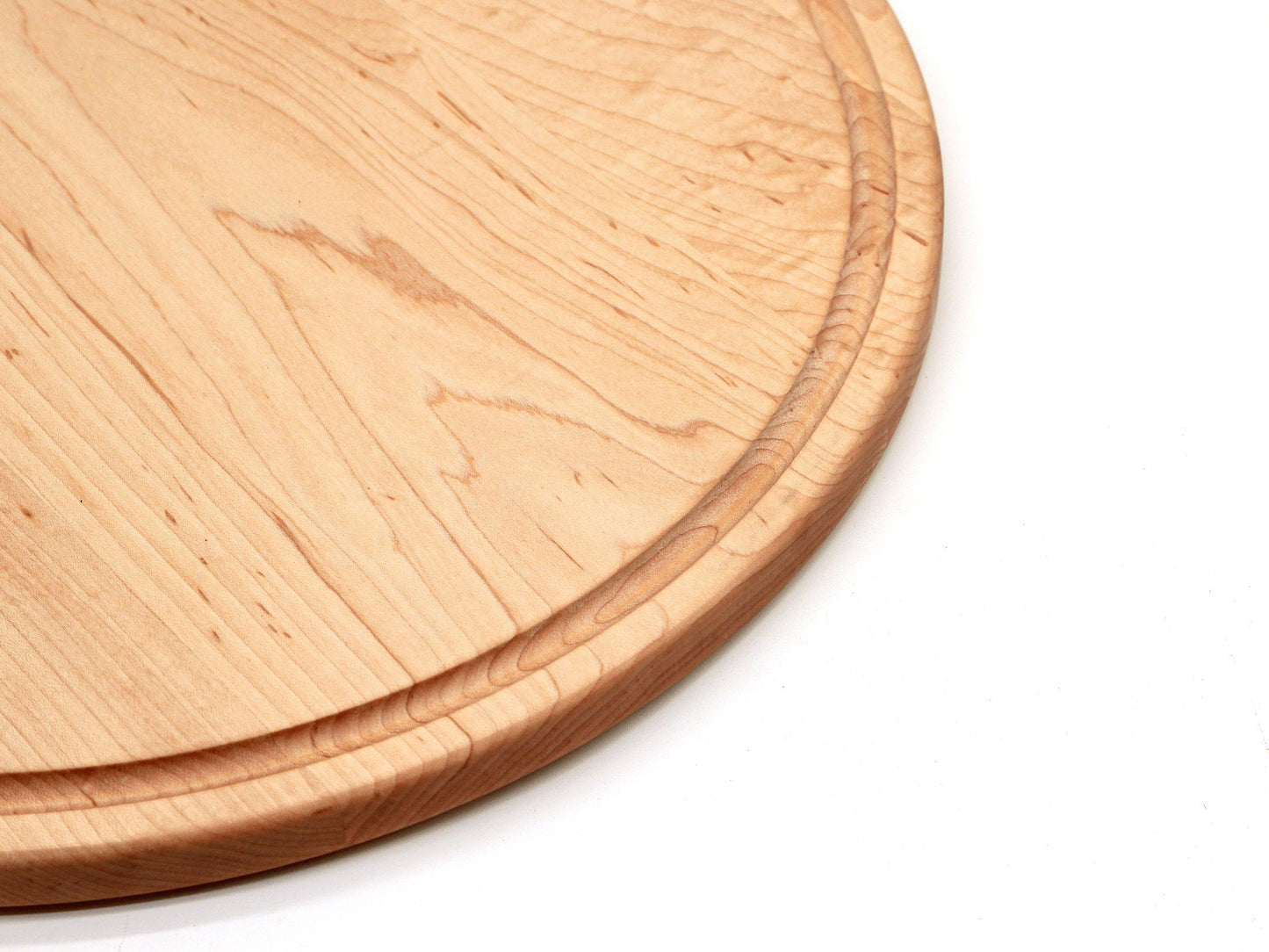 Handmade Walnut Round Cheese Board, 18 Inch Round Cutting Board with Juice Groove Black Walnut, Large Charcuterie Board