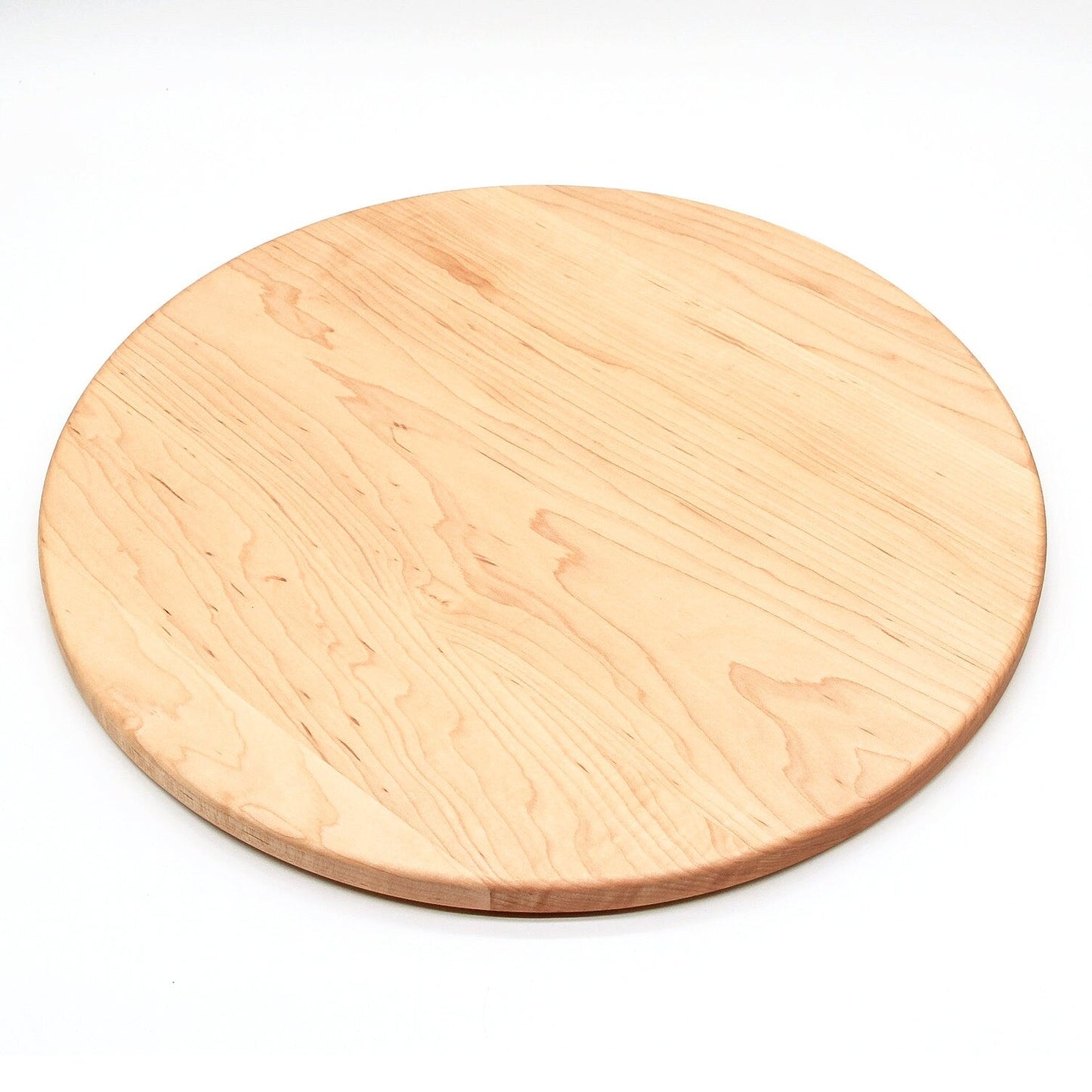 Handmade Walnut Round Cheese Board, 18 Inch Round Cutting Board with Juice Groove Black Walnut, Large Charcuterie Board