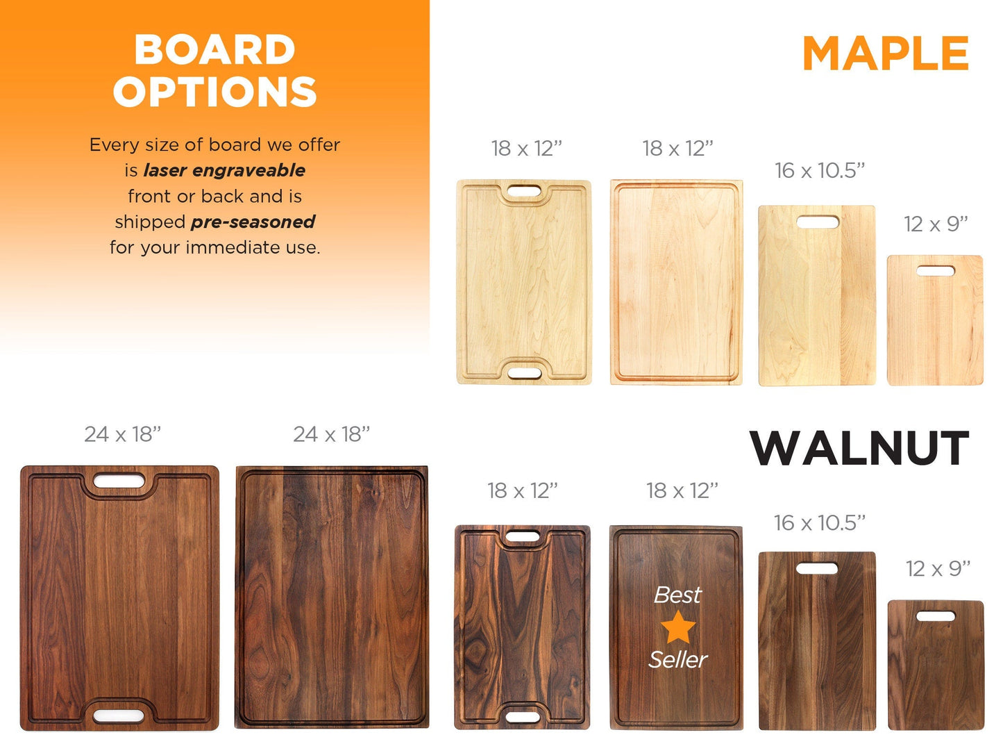 Personalized Cutting Board, Custom Engraved Charcuterie Board, Fatherโs Day Gift, Wedding Gift, Made in The USA