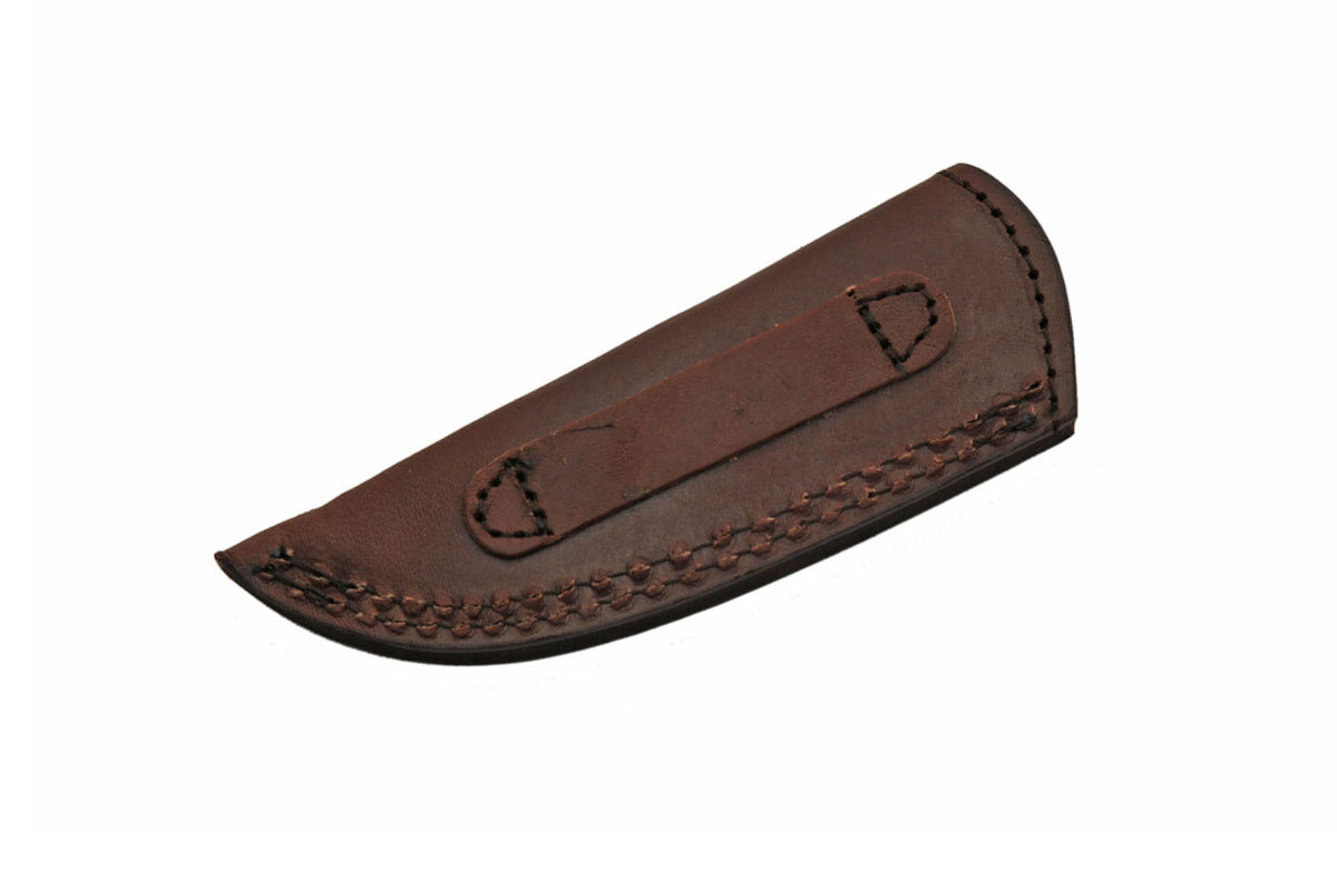 Small fixed blade hunter with buffalo horn and stag bone handle and drop point blade – photo 5 of 5