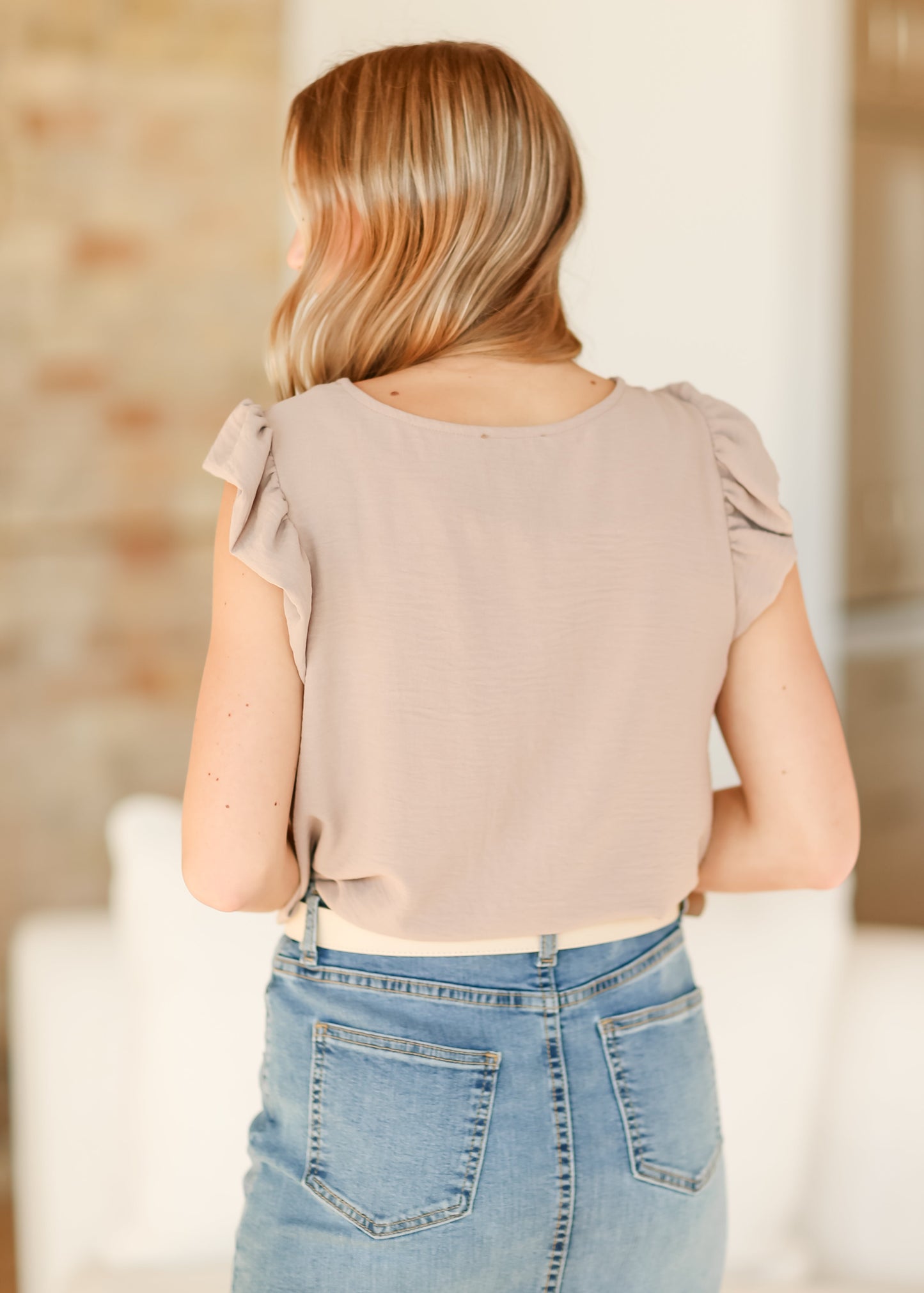 Leanne Ruffle Cap Sleeve Top