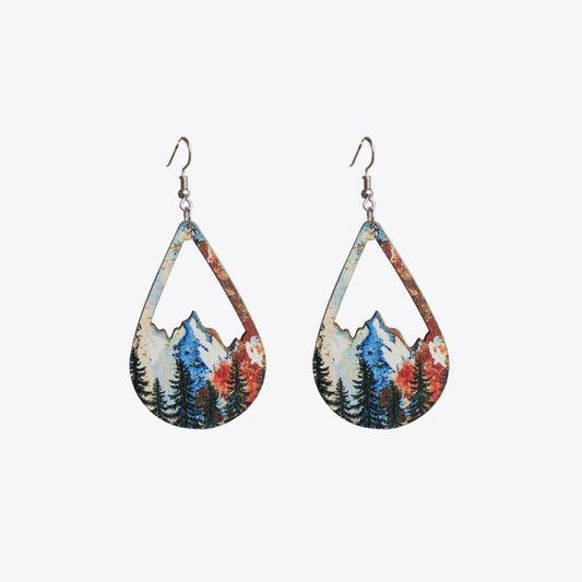 Mountain Teardrop Shape Dangle Earrings - Bumpkin Ranchwear