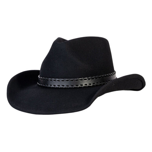 Obsidian Black Felt Cowboy Hat - Bumpkin Ranchwear