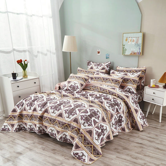 Persian Design Intricate Ornate Print Coverlet w/ Shams - Bumpkin Ranchwear