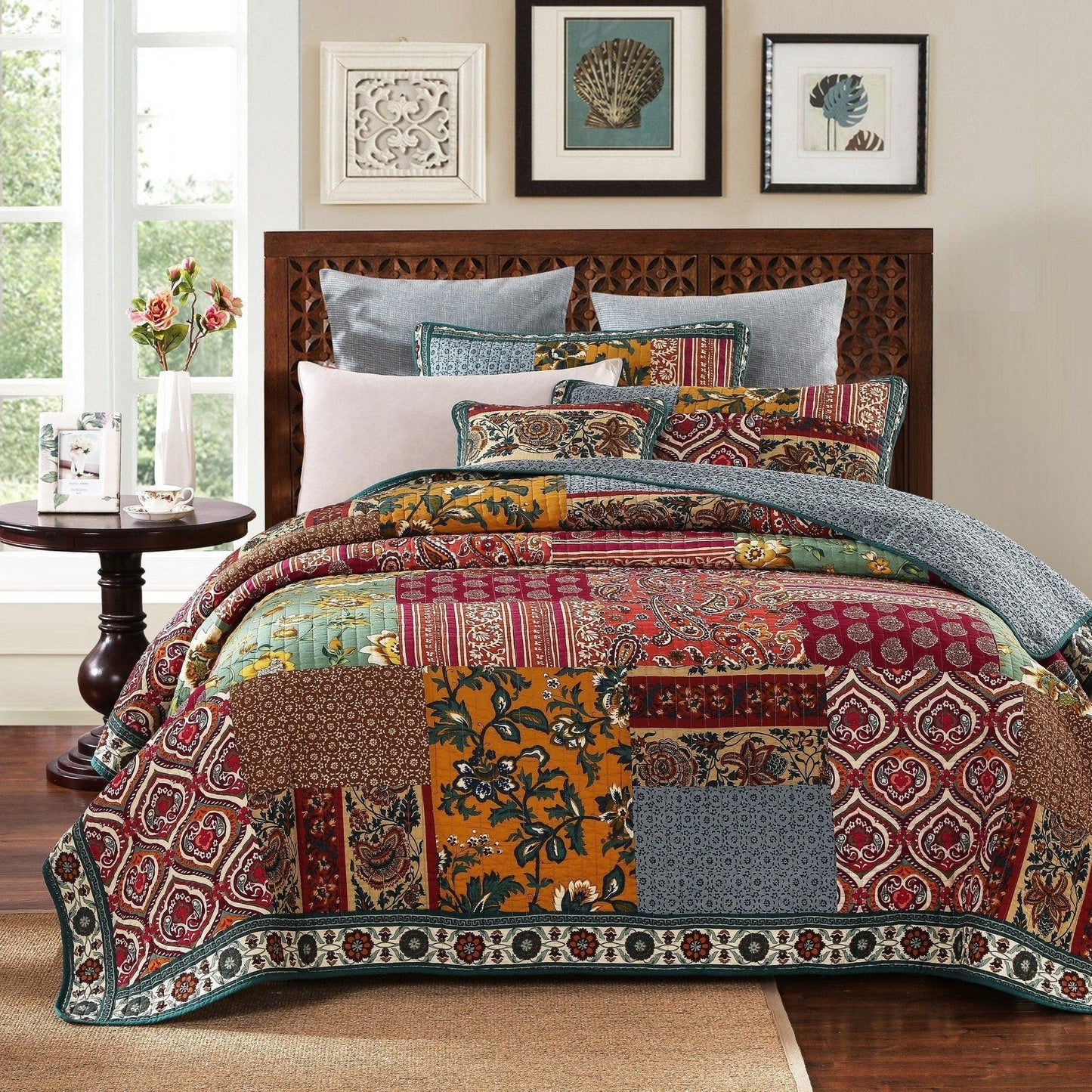 Grandma's Patchwork Cotton Bedspread Set