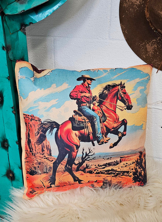 Vintage Cowboy Pillow Case